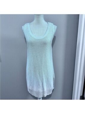 NWT GAP Women's Off-White Textured Sleeveless Tunic Sweater. Size L